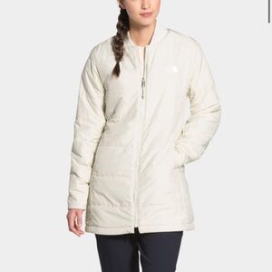 The North Face Jacket REVERSIBLE Long Fleece Coat Beige Size Medium NWT